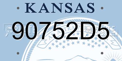 90752D5 Kansas License Plate