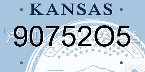 90752O5 Kansas License Plate