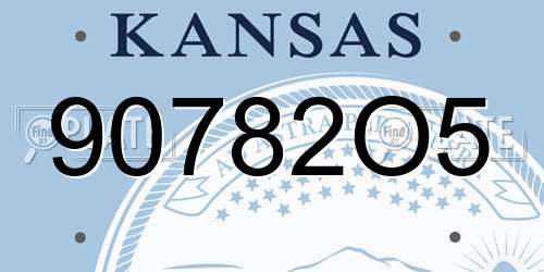 90782O5 Kansas License Plate