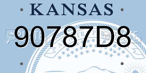 90787D8 Kansas License Plate
