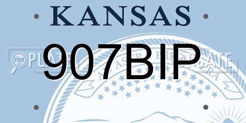 907BIP Kansas License Plate