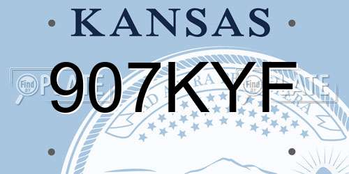 907KYF Kansas License Plate
