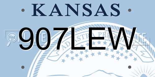 907LEW Kansas License Plate