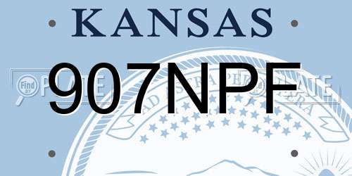 907NPF Kansas License Plate