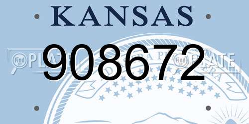 908672 Kansas License Plate