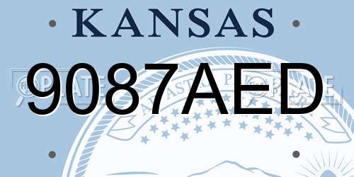 9087AED Kansas License Plate