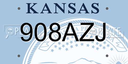 908AZJ Kansas License Plate