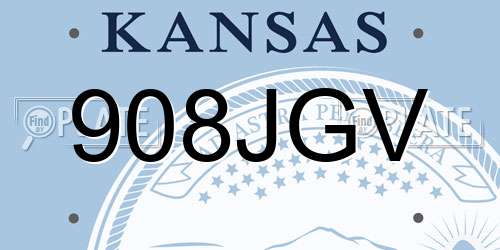 908JGV Kansas License Plate