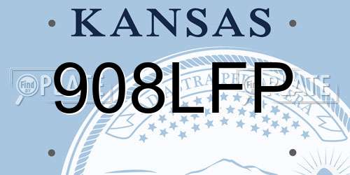 908LFP Kansas License Plate