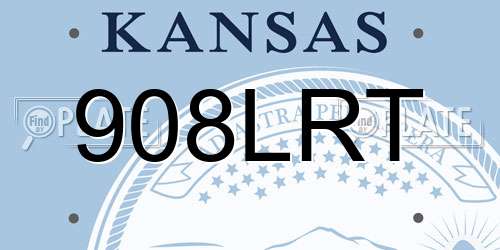 908LRT Kansas License Plate