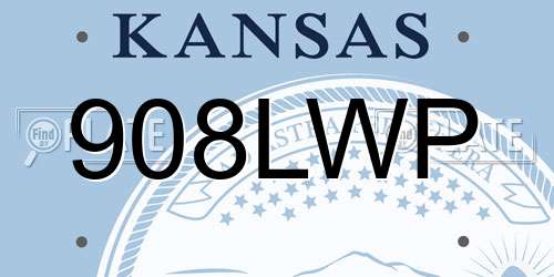 908LWP Kansas License Plate