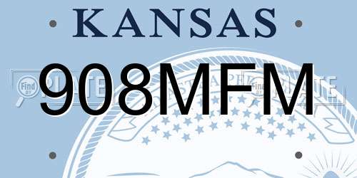 908MFM Kansas License Plate