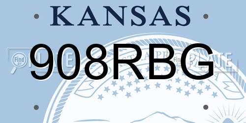 908RBG Kansas License Plate