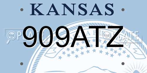 909ATZ Kansas License Plate