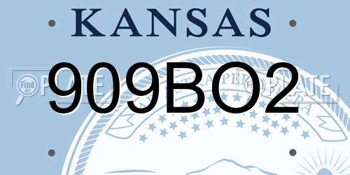 909BO2 Kansas License Plate