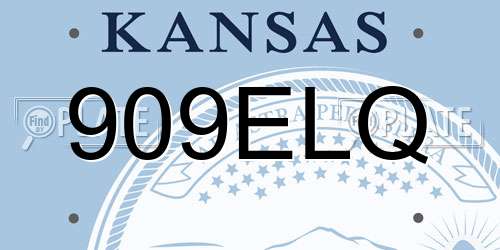 909ELQ Kansas License Plate
