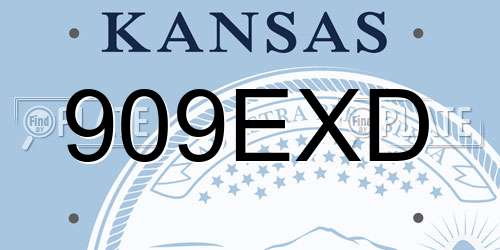 909EXD Kansas License Plate