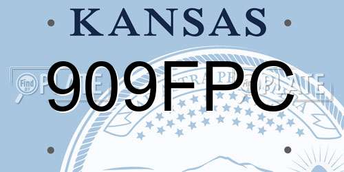 909FPC Kansas License Plate