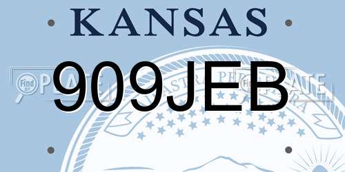 909JEB Kansas License Plate
