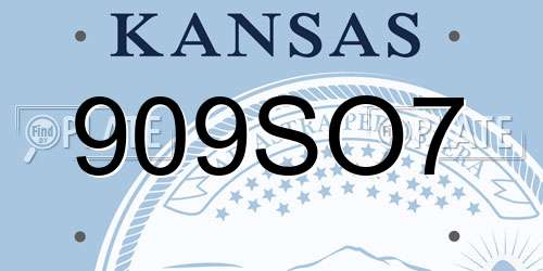 909SO7 Kansas License Plate
