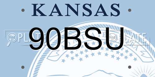 90BSU Kansas License Plate