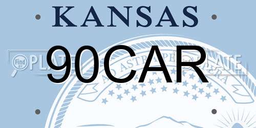 90CAR Kansas License Plate