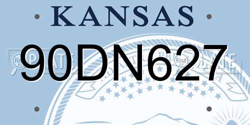 90DN627 Kansas License Plate