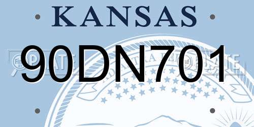 90DN701 Kansas License Plate
