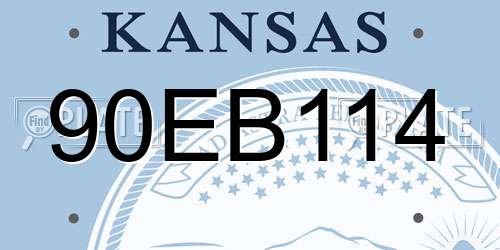 90EB114 Kansas License Plate