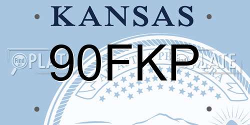 90FKP Kansas License Plate