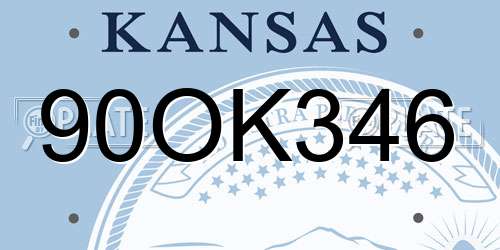 90OK346 Kansas License Plate