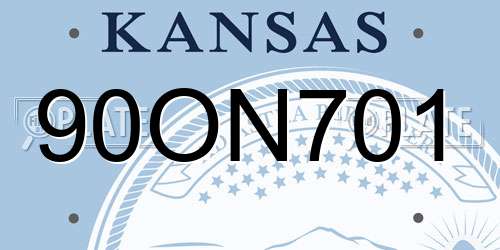 90ON701 Kansas License Plate