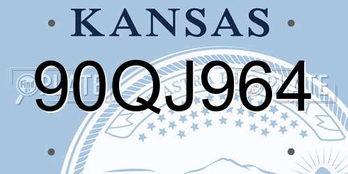 90QJ964 Kansas License Plate