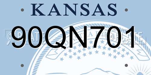 90QN701 Kansas License Plate