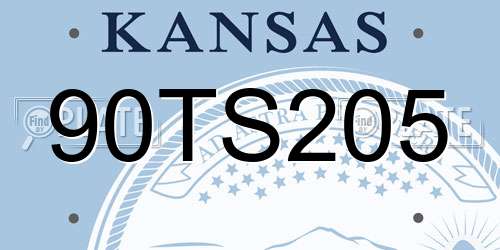 90TS205 Kansas License Plate