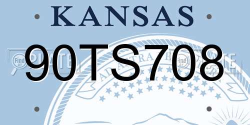 90TS708 Kansas License Plate