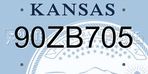 90ZB705 Kansas License Plate