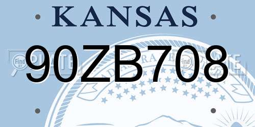 90ZB708 Kansas License Plate
