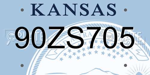 90ZS705 Kansas License Plate