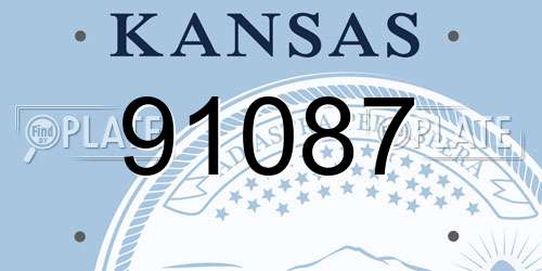 91087 Kansas License Plate