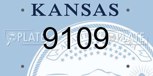 9109 Kansas License Plate