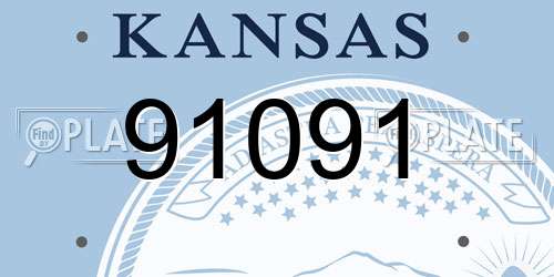 91091 Kansas License Plate