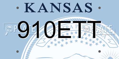 910ETT Kansas License Plate