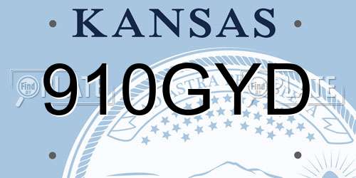910GYD Kansas License Plate