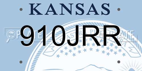 910JRR Kansas License Plate
