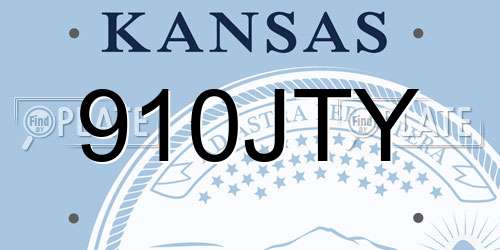 910JTY Kansas License Plate