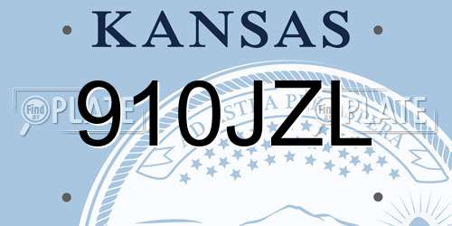 910JZL Kansas License Plate