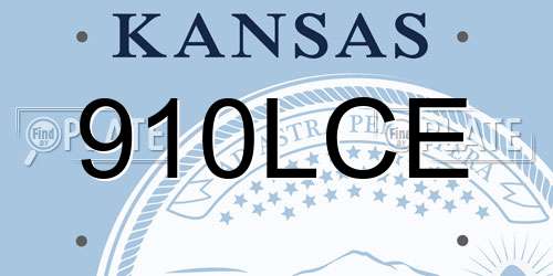 910LCE Kansas License Plate