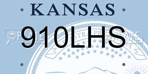 910LHS Kansas License Plate