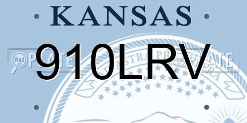 910LRV Kansas License Plate
